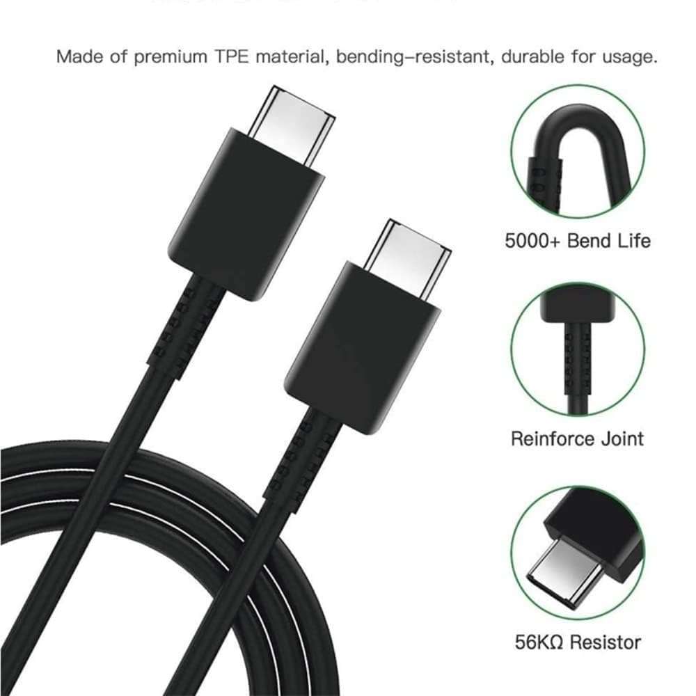 Type-C to Type-C Cable for Samsung Galaxy A53 5G Original USB Data & Charging Cable PD Dash WRAP Fast Charging Cable 60W High Speed Rapid Fast Turbo QC 3.0 Charging Cable (Black, 4Amp, RVT.A1) 4