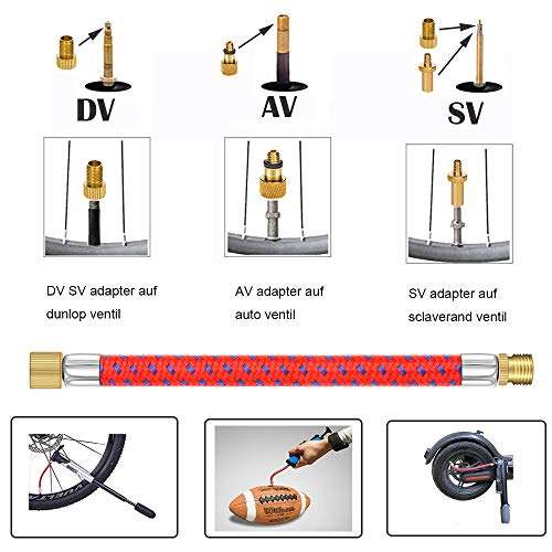 21PCS Brass Presta Schrader Valve Adapter Tools, Ball Pump Needle, Bike Tire Pump Accessories Fit for Gym Balloon Toy 4