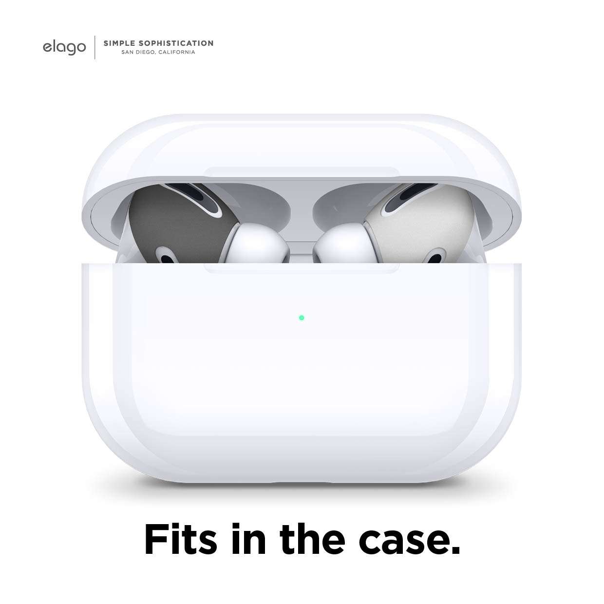 elago [Fit in The Case] Ear Tips Cover Designed for Apple AirPods Pro (2 Pairs of 2 Colors) (Dark Grey/White) 2