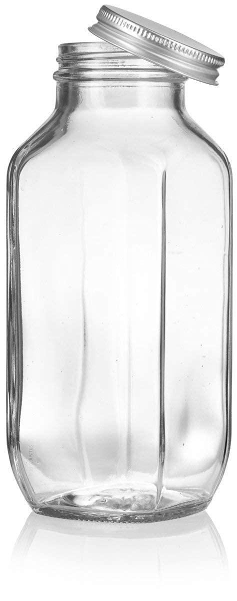 SHREE KASHTBHANJAN INTERNATIONAL Glass French Square Bottle Jar with Steel Lid, Perfect for Home, Travel, Juicing, Water - Reusable Travel Glass Drinking Fridge Bottles - 500ml - [Set Of 2] 4