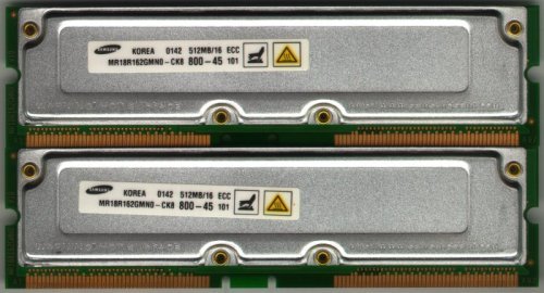 Dell Dimension 8200 8100 PC800-45 45NS RDRAM 1GB (2X512MB) Rambus RIMM 45ns 2