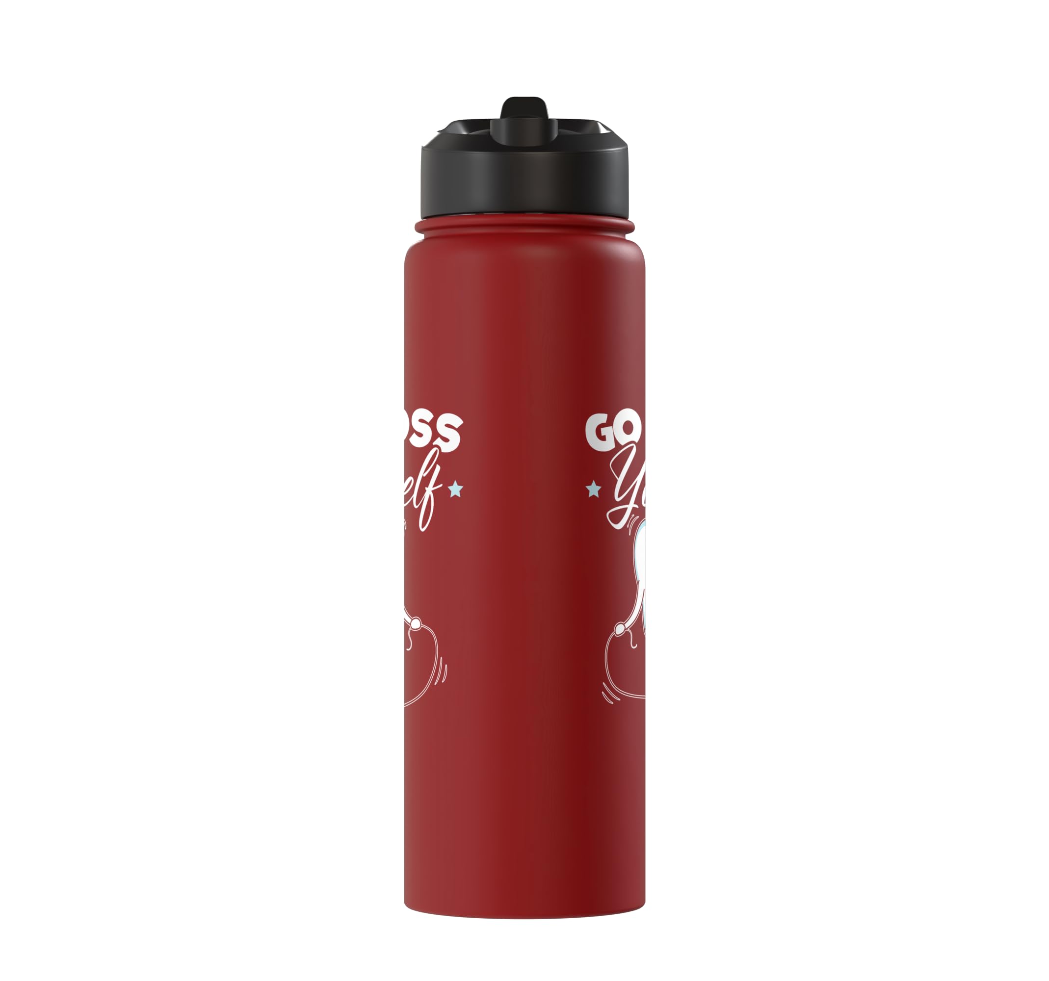 Go Floss Yourself Dentist Dentistry Dental Surgeon Hygienist Stainless Steel Insulated Water Bottle 3