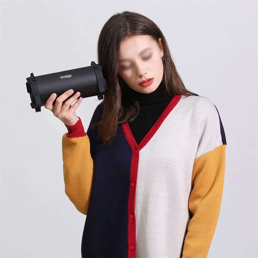 TROGN Wireless Bluetooth Speaker Portable Multi-Function Outdoor High-Power Stereo Subwoofer Supports FM Radio TF U Disk (Color : Black, Size 6