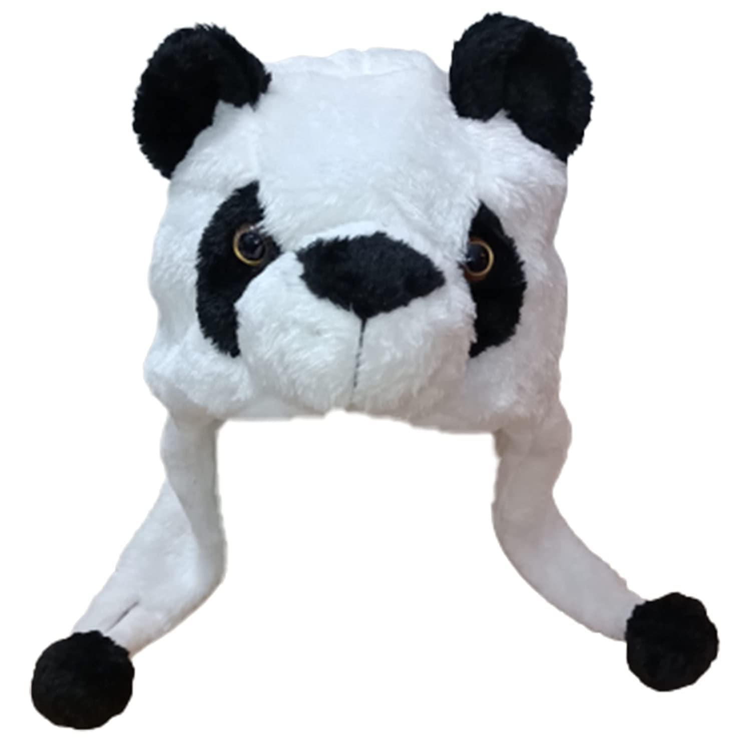 Soft Faux Fur Plush Stuffed Cute Panda Animal Costume Cap with Toy Hood for Boys and Girls (White, Free Size) 3