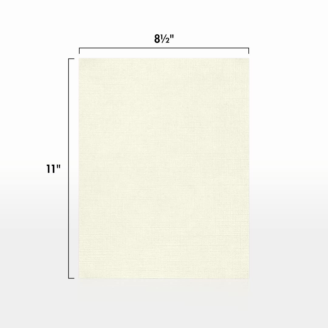 LUXPaper 8.5" x 11" Classic Linen Paper | Letter Size | Natural White | 24lb Paper (70lb. Text) | 50 Qty 2