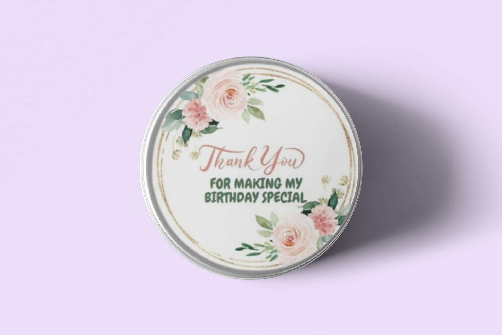 Floral Theme Model 3- Thankyou Sticker (6 CM/Sticker/Mixcolour/24Pcs) 4