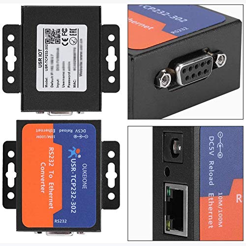 FRRMNHT Tiny RS232 to Ethernet Converter Module Serial TCP IP LAN Network Server Device Supports TCP UDP Client DHCP/DNS USR-TCP232-302 with US Adapter 6