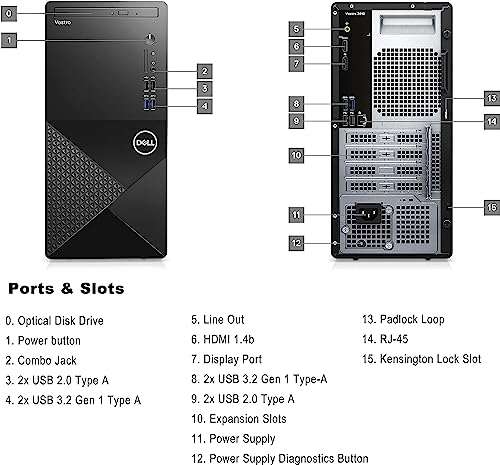 Dell Vostro 3910 Desktop Computer | 16GB RAM | 1TB PCIe SSD | 12th Gen Intel Core i3-12100 Processor | Intel UHD Graphics 730 | WiFi 6 | DVD-RW | Display Port | HDMI | Windows 11 Pro 6