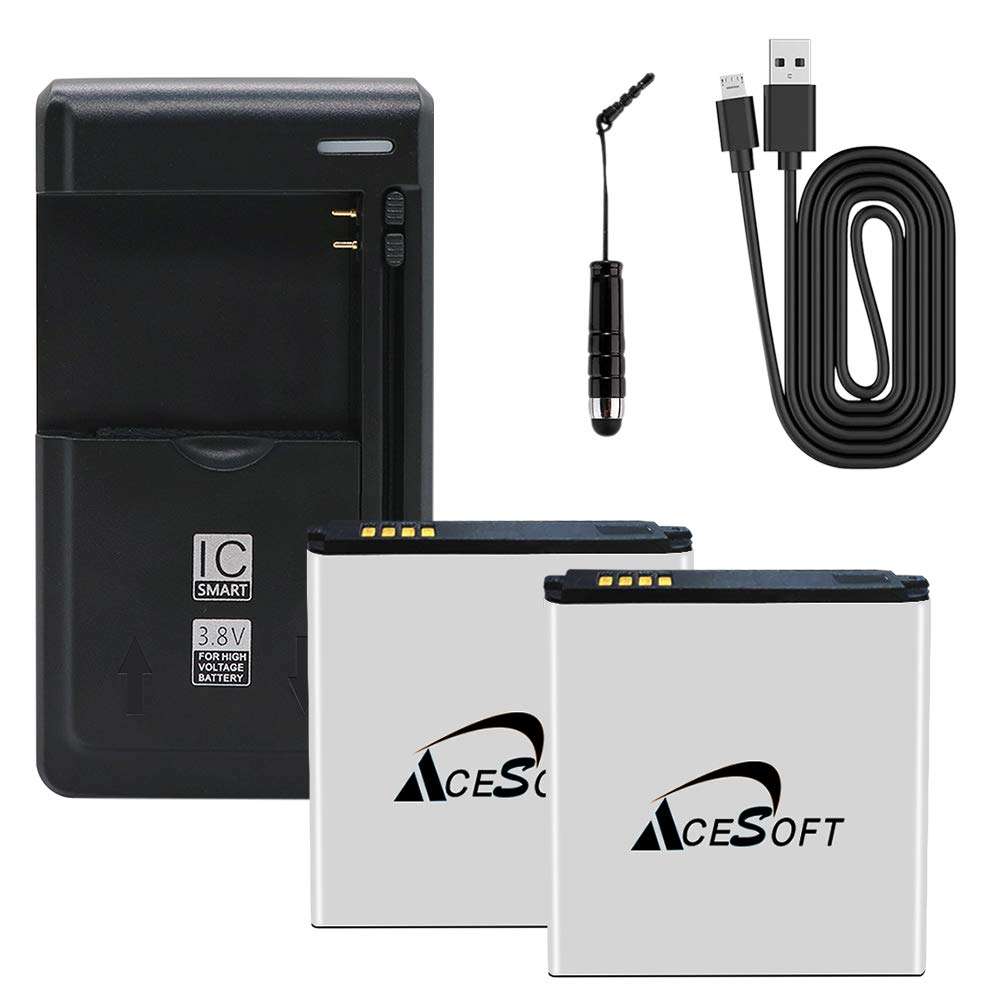 Large Capacity 2X 2700mAh Battery Universal USB/AC Desktop Charger Micro USB Data Sync Cable Stylus Compatible with Samsung Galaxy Express SGH-I437 1