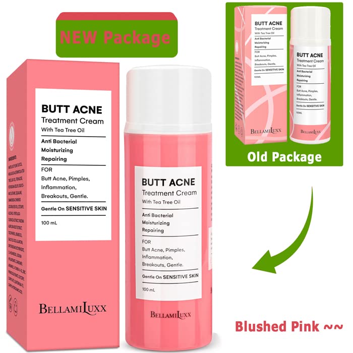BellamiLuxx Butt Acne Clearing Treatment - 2 Pack, Effective Body Acne Treatment And Folliculitis Treatment, with 2% Salicylic Acid And Tea Tree Oil, Butt Acne Cream For Reduce Body Acne And Butt Acne. 2