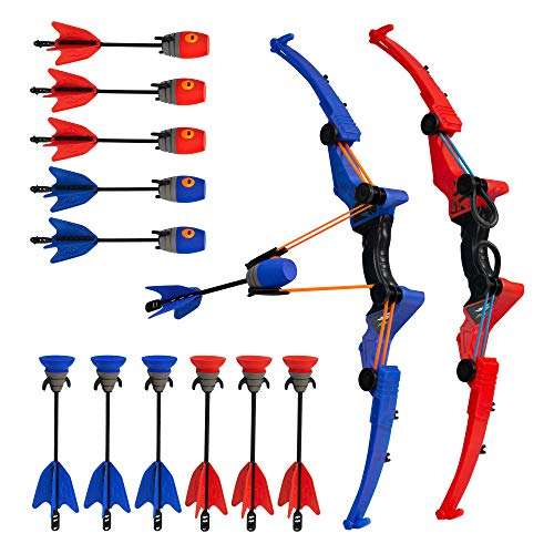 Zing Air Storm Z-Tek Bow Dual Pack - 1 Red Bow, 1 Blue Bow, 6 Zonic Whistle Arrows and 6 Suction Cup Arrow, Shoots Arrows Up to 155 Feet, for Ages 14 and up 1