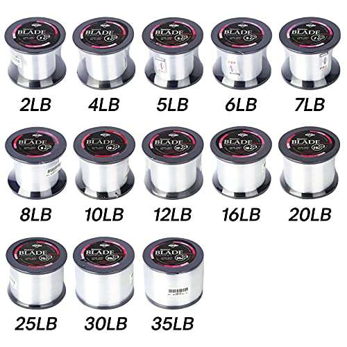 SeaKnight Blade Monofilament Fishing Line, 547Yds/ 1094Yds Japanese Material, High-Abrasion Resistance, Low-Ductility and Memory, Nylon Monofilament Line, for Fresh and Salt Water 2-35LB 3