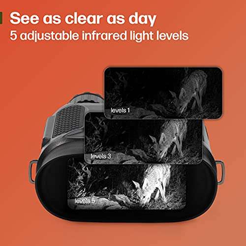 Visiocrest Night Vision Binoculars with Digital Infrared System, 10x35, 2x Zoom, 10x Magnification, High Relative Brightness, 4 - 8 Apparent Angle of View, Adult Hunting Gear, 32GB Memory Card 3