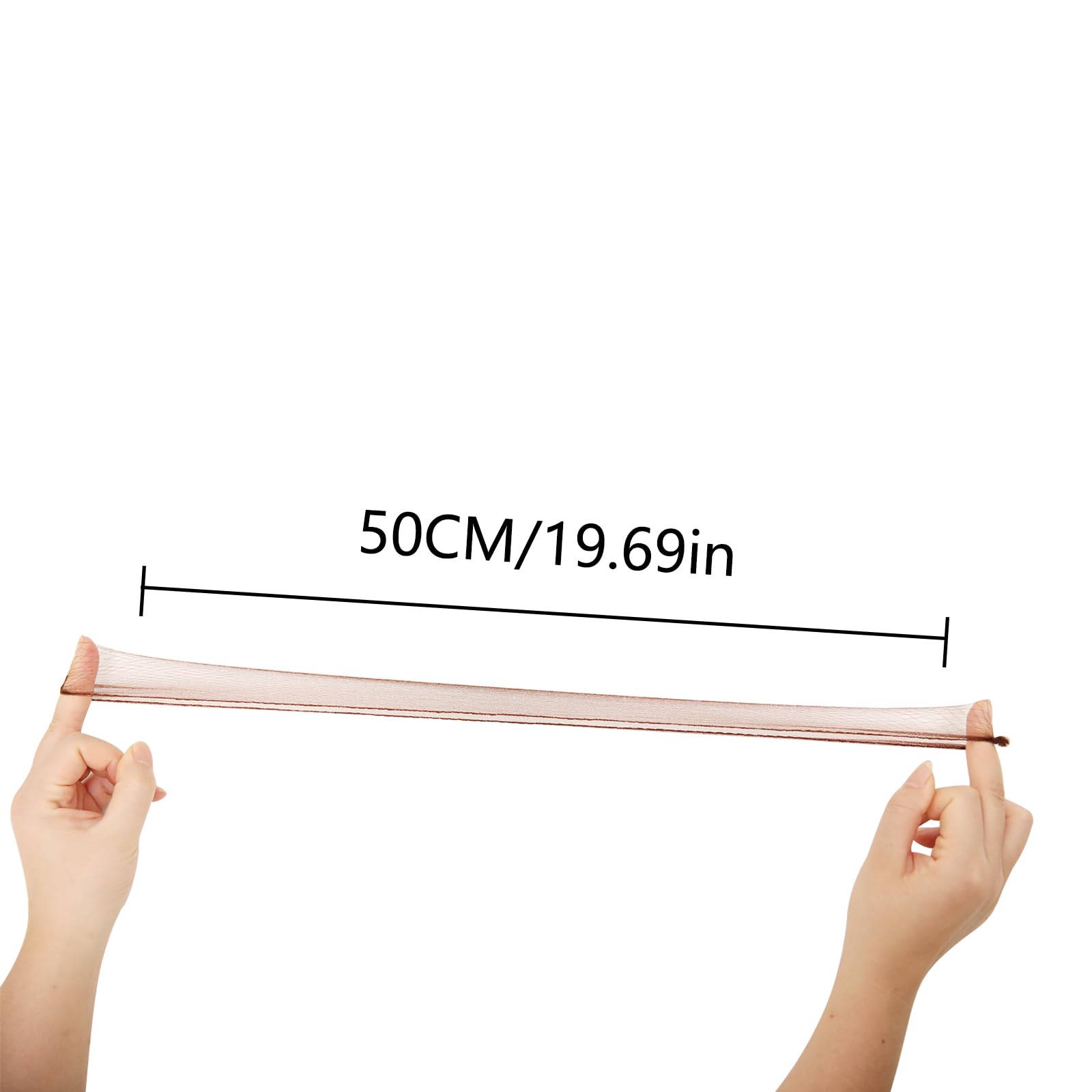 200pcs Brown Hair Nets, Smilco 20 Inches Elasticity Invisible Elastic Mesh Wig Nets for Hair Bun Making Ballet Dancer Kitchen Food Serive (Brown) 5