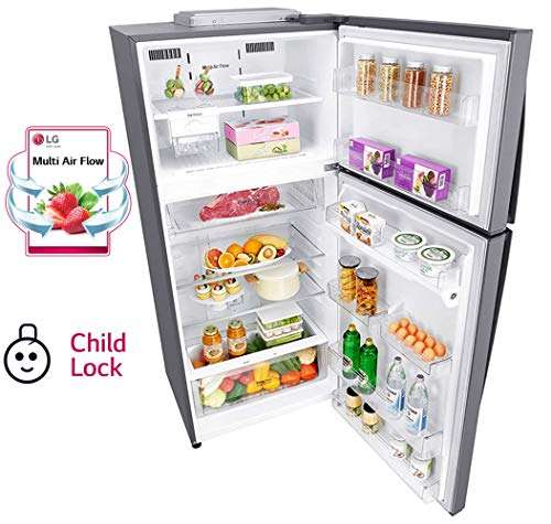 LG 516 L 3 Star Inverter Frost-Free Double Door Refrigerator (GN-H602HLHQ, Platinum silver, 2022 Model) 5