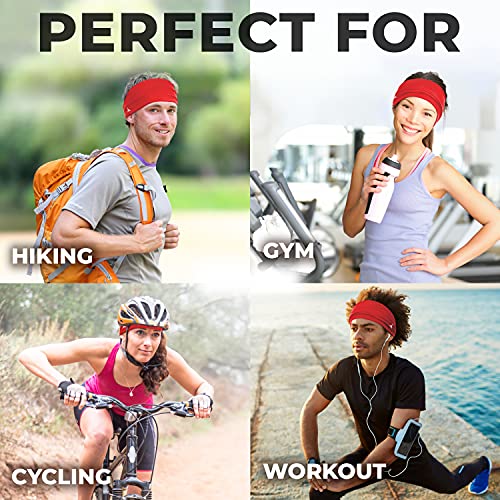 French Fitness Revolution - Stretchy Sports Headband for Men & Women - Guys Sweatband for Running, Cycling, Basketball, Yoga, Fitness - Moisture Wicking Workout Hairband - Made in Europe 4