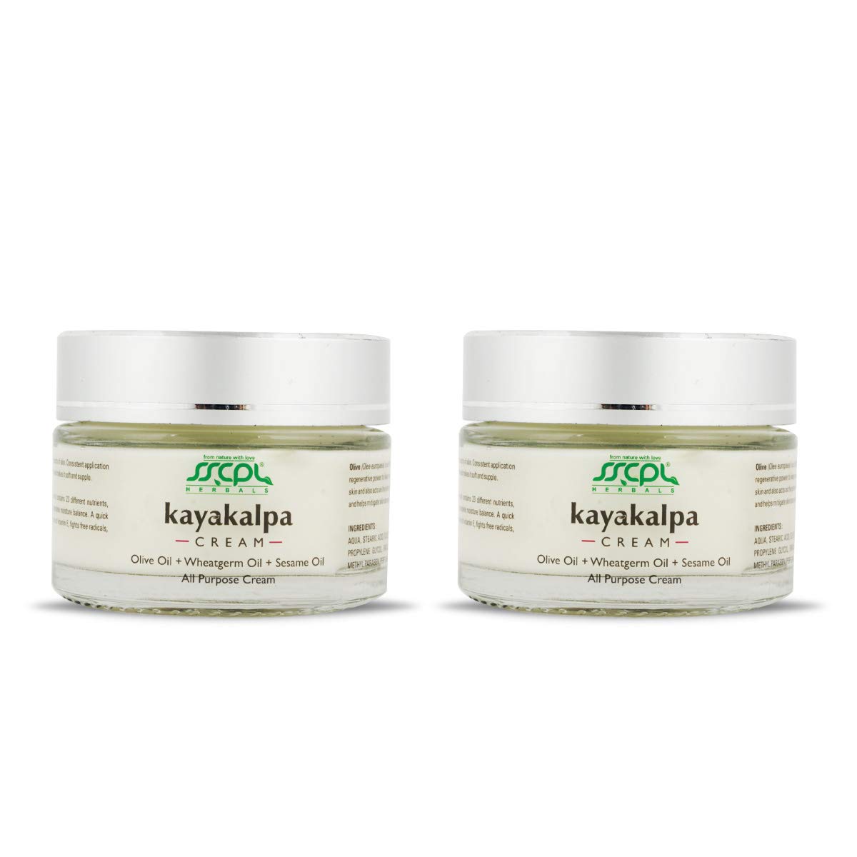 SSCPL Herbals Kayakalpa Moisturising Cream Enriched With Olive, Sesame & Wheatgerm Oil For Daily Skin Nourishment Ideal For All Skin Types (50g) (Pack of 2) 1