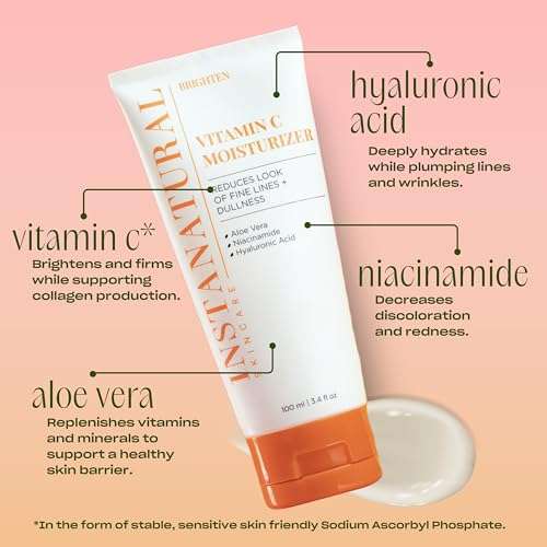 InstaNatural Vitamin C Moisturizer Face Cream, Brightens and Reduces the Look of Fine Lines and Wrinkles, Moisturizing Lotion for Dry Skin, with Hyaluronic Acid, 3.4 FL Oz 4