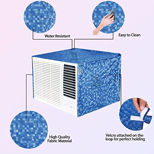 E-Retailer® Waterproof and Dustproof PVC Window Ac Cover Suitable for 1.5 Ton & 2 Ton (Color- Blue, Size-26x21.5x21.5 Inch) 4