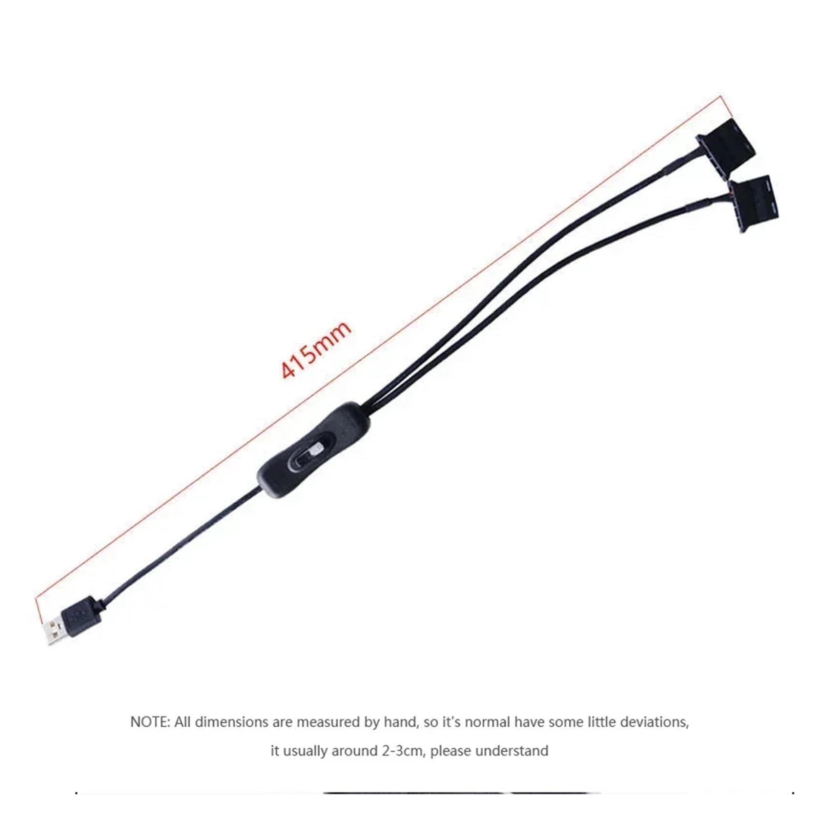 ZHANGLH USB Male to 4PIN Fan Adapter Cable with Switch Y Splitter Power Wire for Computer Chassis Desktop PC Case Cooling 5