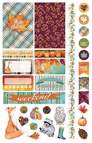 Paper House Productions STPL-0016 Autumn Woods Weekly Kit Planner Stickers, 3-pack, 3 Count 3