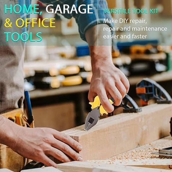 BAPJI 12-in-1 Home Repair Tool Kit (Pack of 1): Complete Set with Screwdrivers, Hammer, Measuring Tape, Wrenches, Cutter, Pliers, and More – Ideal for Emergency Repairs and Garage Storage 6