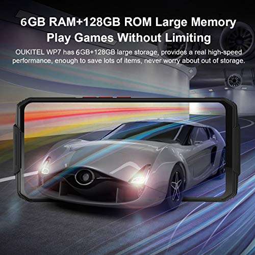 OUKITEL WP7 Unlocked Rugged Smartphone Night Vision Camera 8000mAh Battery 128GB+6GB Cellphone 48.0MP+16.0MP Global 4G LTE Octa-Core 6.5 inches GPS NFC 3