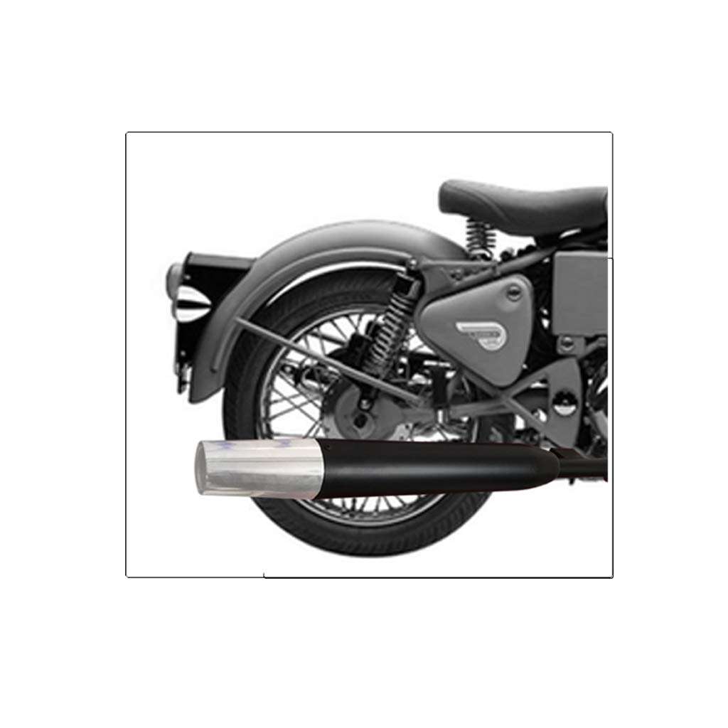 OZANGO Bike Silencer Exaust Harley Silencer Glasswool Front Chrome Bullet Exhaust Silencer With Zed Clamp Bush For Royal Enfield Classic Chrome 4