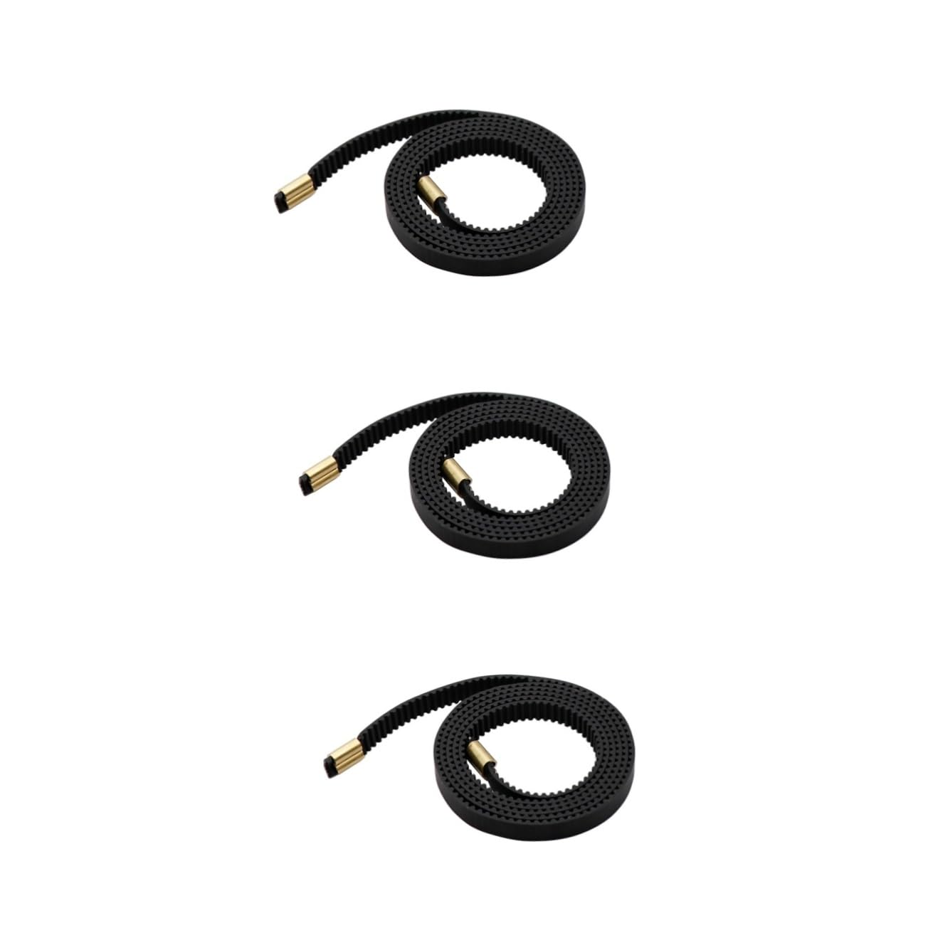 Hemoton 3pcs Timing Belt Mini Belt Parts Handle Belt Pro Endless Belt Timing Pulley Belt Pulley Kit Printer Pulley Belts 3D Printer Belt Printer Belt Accessory Plastic Black