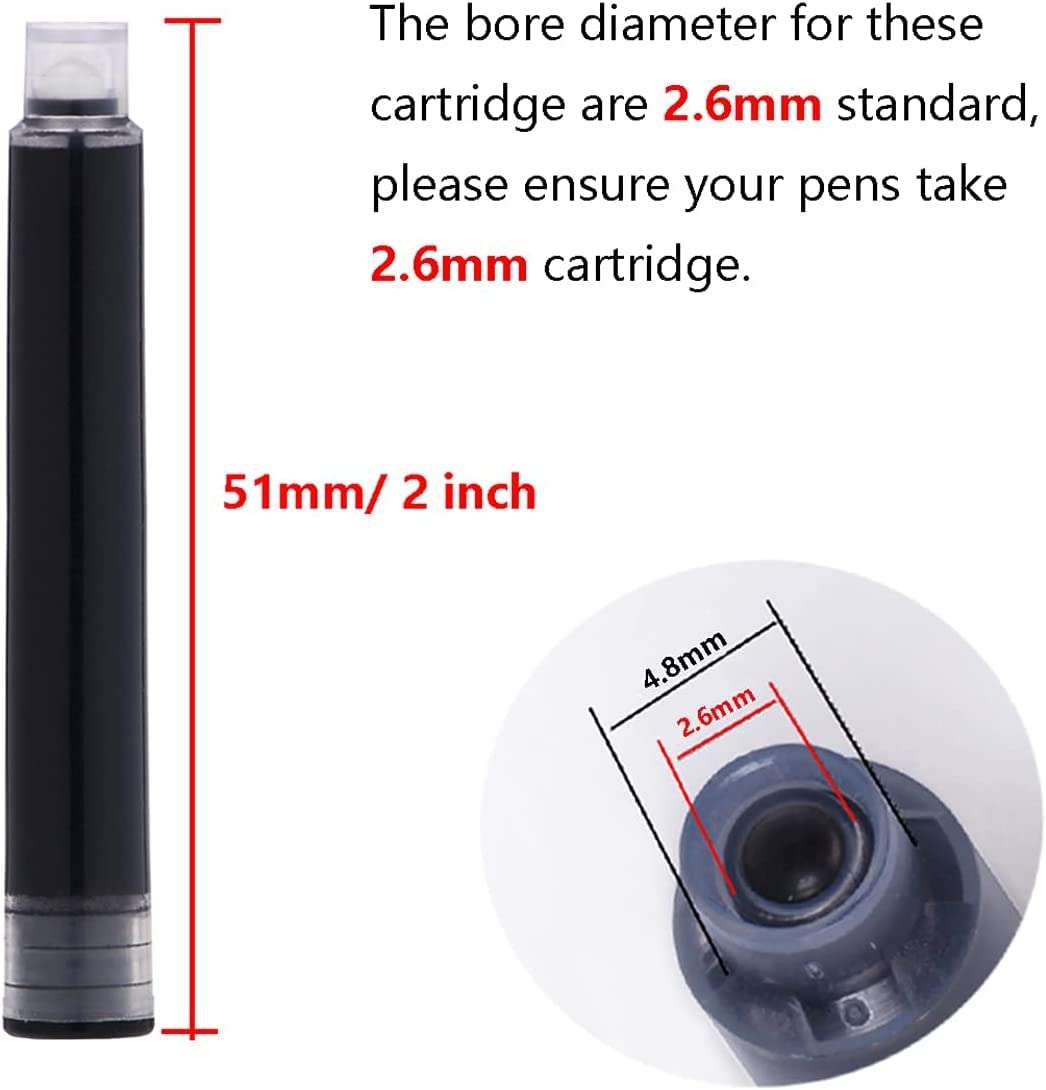 Levin 11pcs Jinhao Fountain Pen Ink Cartridges Refill multiclour International Standard Size 2.6mm bore Diameter 3