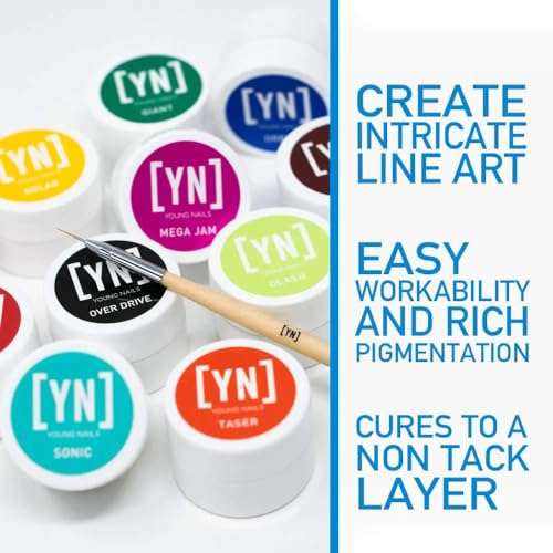 Young Nails Mission Control Gel Paint for Nails, Precision Gel Paint for Detailed Nail Art, Cure with Zero Tacky Layer, 5 grams. 2