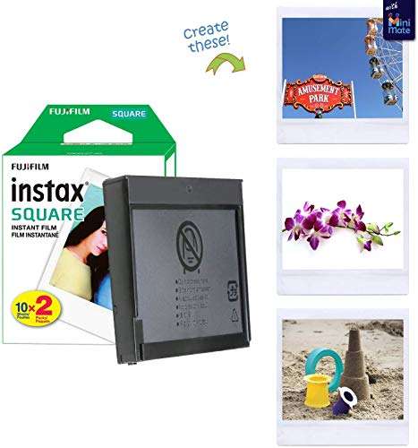 Fujifilm Instax Square SQ1 Instant Camera Chalk White with Carrying Case + Fuji Instax Film Value Pack (40 Sheets) Accessories Bundle, Photo Album, Assorted Frames + More 2
