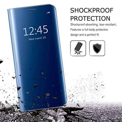 Navnika Compatible with Redmi Note 10 Pro 5G Flip Cover, Redmi Note 10 Pro 5G Mirror Flip Cover, Redmi Note 10 Pro 5G Leather Flip with Kickstand Cover [B-Blue, Redmi Note 10 Pro 5G Flip Case] 4