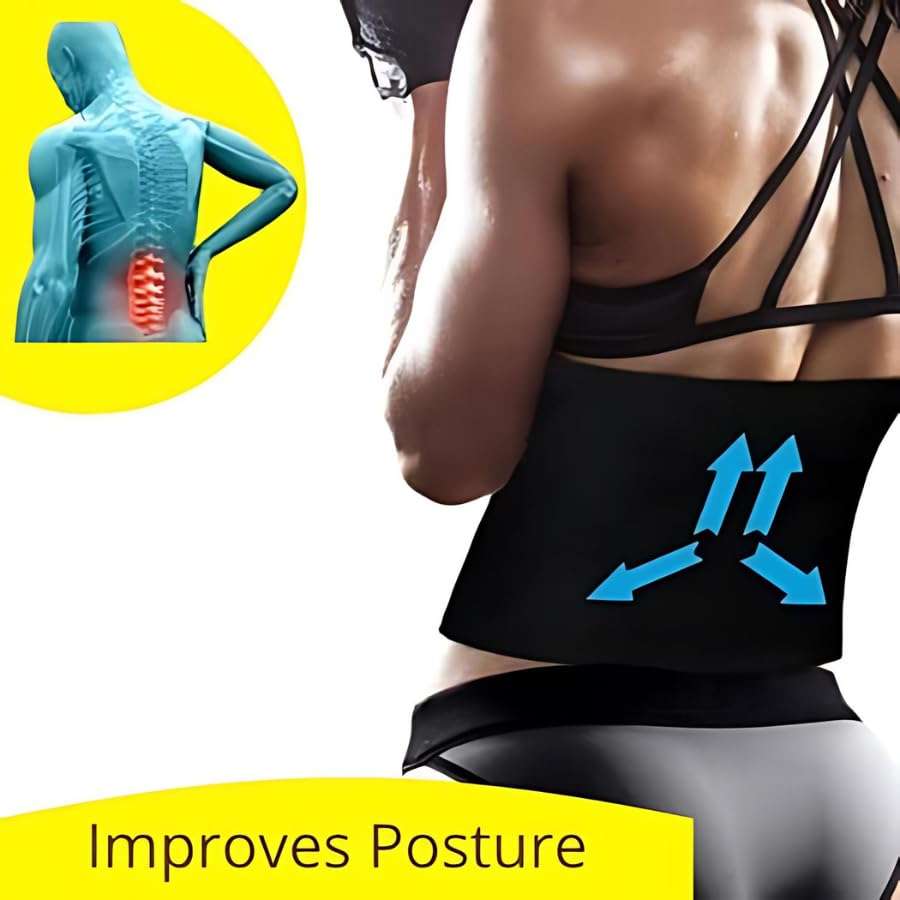 Sonajuri Arts Sweat Slim Belt & Wrist Support Band Combo Abs Exercise Equipment for Home Gym Core Abdominal Fitness Gym Accessories for Men & Women Black 5