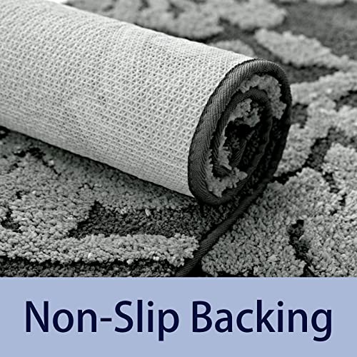 DEXDE Bathroom Runner Rugs Long Bath Mat Non-Slip, Luxury Soft Absorbent Washable Microfiber Bath Mats for Bathroom Floor, Large Bath Carpet for Tub, Shower, 24"x47", Grey 5