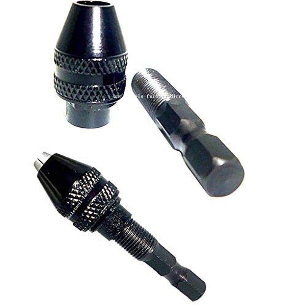 Diy Crafts 10110 Universal Keyless Drill Bit Chuck Change Adapter Converter Hex Shank for Works, # 2, Keyless Chuck, Multicolor 1