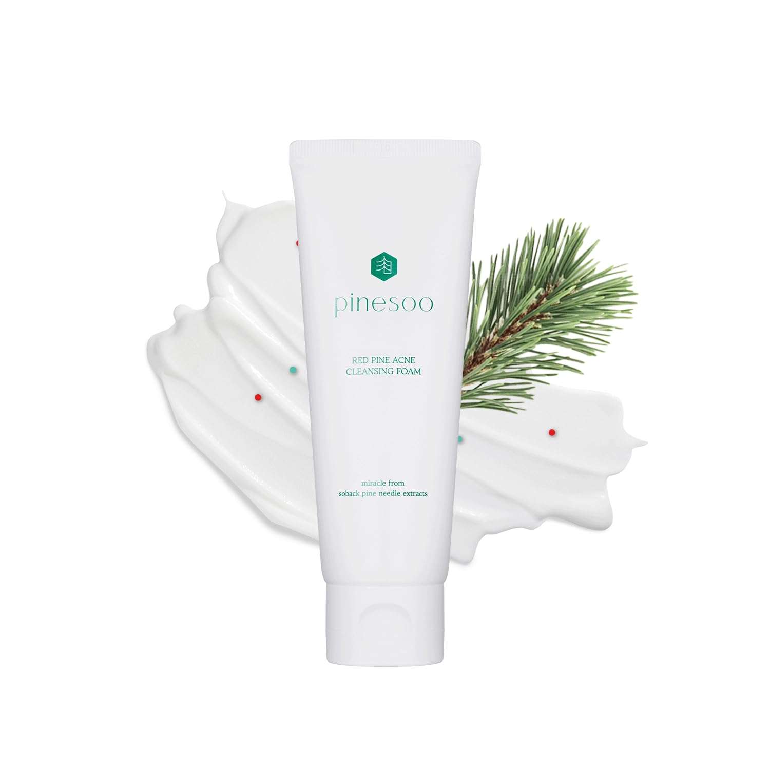 PINESOO Red Pine Acne Cleansing Foam, Daily Face Cleanser120ml 1