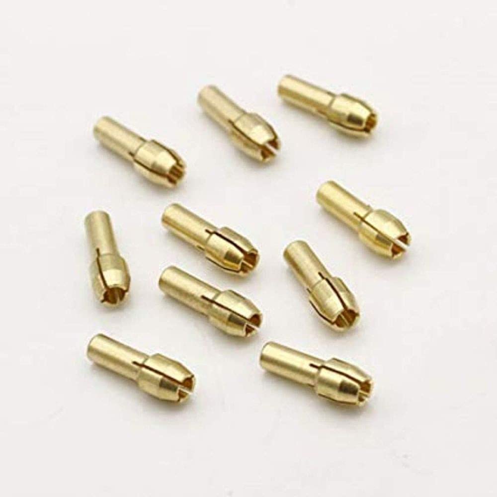 Diy Crafts 12600 10058 0.5-3.2mm Brass Drill Chuck Collet Bits 4.3mm Shank Rotary Tools, Multicolor, 10 Piece 4