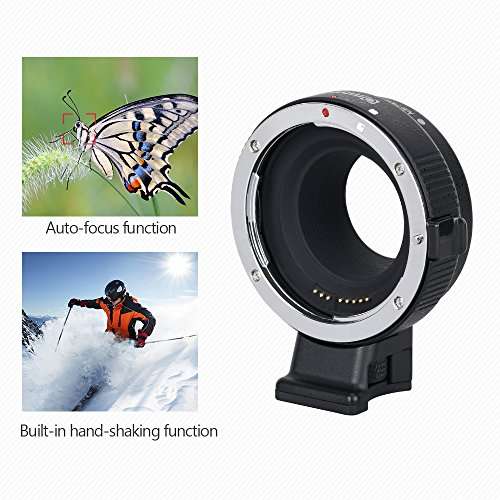 Commlite CM-EF-EOS M Auto-Focus Lens Mount Adapter for EF/EF-S Lens to Canon EOS M (EF-M Mount) Mirrorless Camera Lens Converter Ring for Canon EOS M1 M2 M3 M5 M6 M10 M50 M100 6