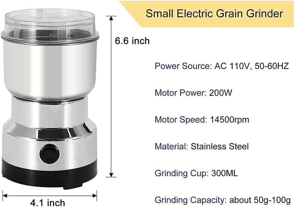Zcrauz Electric Grinder for Coffee & Spices | Portable Electric Grinder, Mini Mixer Grinder Small Size | Multipurpose Coffee Grinder Electric for Home, Travel & Kitchen Use 6