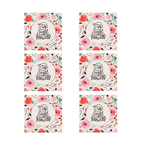 YaYa Cafe™ Tempting Floral Flower Handmade Ceramic Coffee Mug Set of 6 with Coaster (325 ml) 3