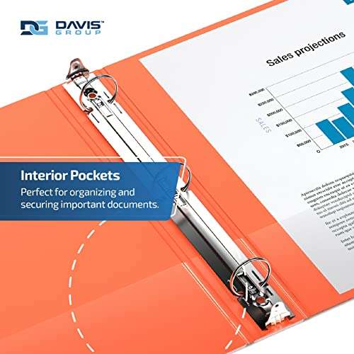 Premium Economy 6-Pack 3-Ring Binders for School or Office, Round-Ring Binders, 3 Inch, Orange 6