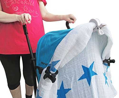 Stroller Clips to Hook Muslin Sun Shade to Canopy, Car Seat Cover Clip, Nursing Cover, Pram Toy Holder, Blanket Clamp - Best Baby Shower Registry Gift - Buggy Accessory 3