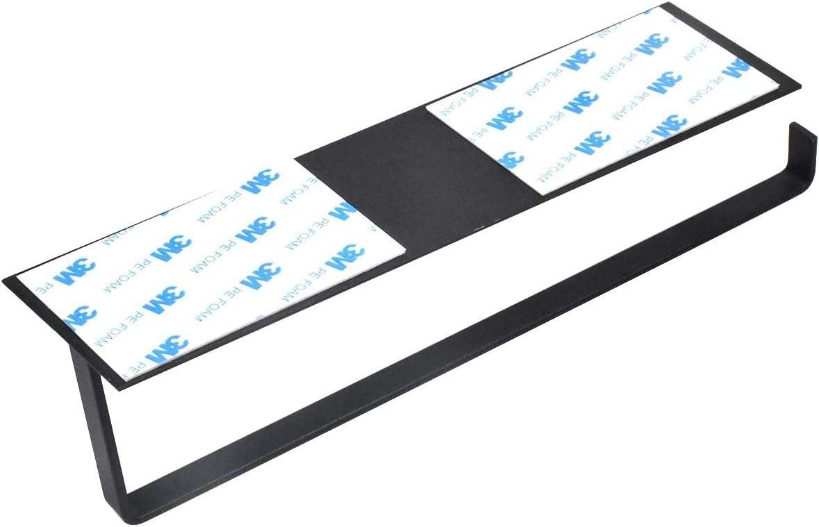 Under Cabinet Paper Towel Holder, Bathroom Towel Holder,Home Magnetic face Towel Holder Self-Adhesive Tissue Roll Dispenser, Toilet Paper Holder Black,Modern Kitchen Storage [Pack OF-1BLACK Color] 6