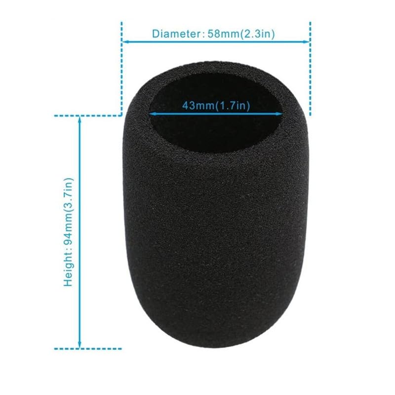 2-Pack Foam Windscreen Compatible with Audio-Technica ATR2500X/AT-4040/AT2020/ATR2500/AT2035 Microphones Pop Filter & Windshield 3