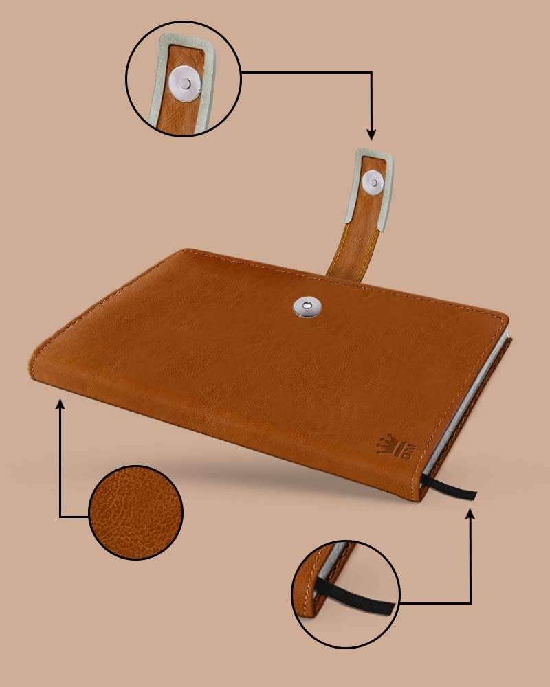 Diarymart Leather Hardbound Executive Notebook Diary with Metallic Lock For Office Personal Use, A5 Size, 192 Pages (Brown) 3