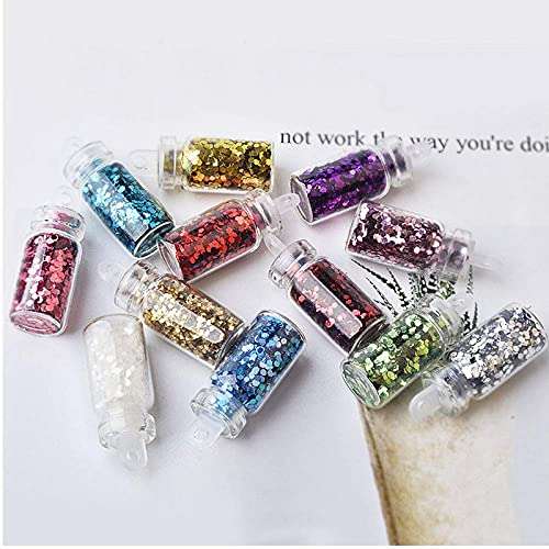 Belicia 48 Bottles Nail Art Sequins Glitter Shine Powder Manicure Decoration Nail Glitter Powder Sequins Manicure Sticker Design DIY Tip (48box) 6