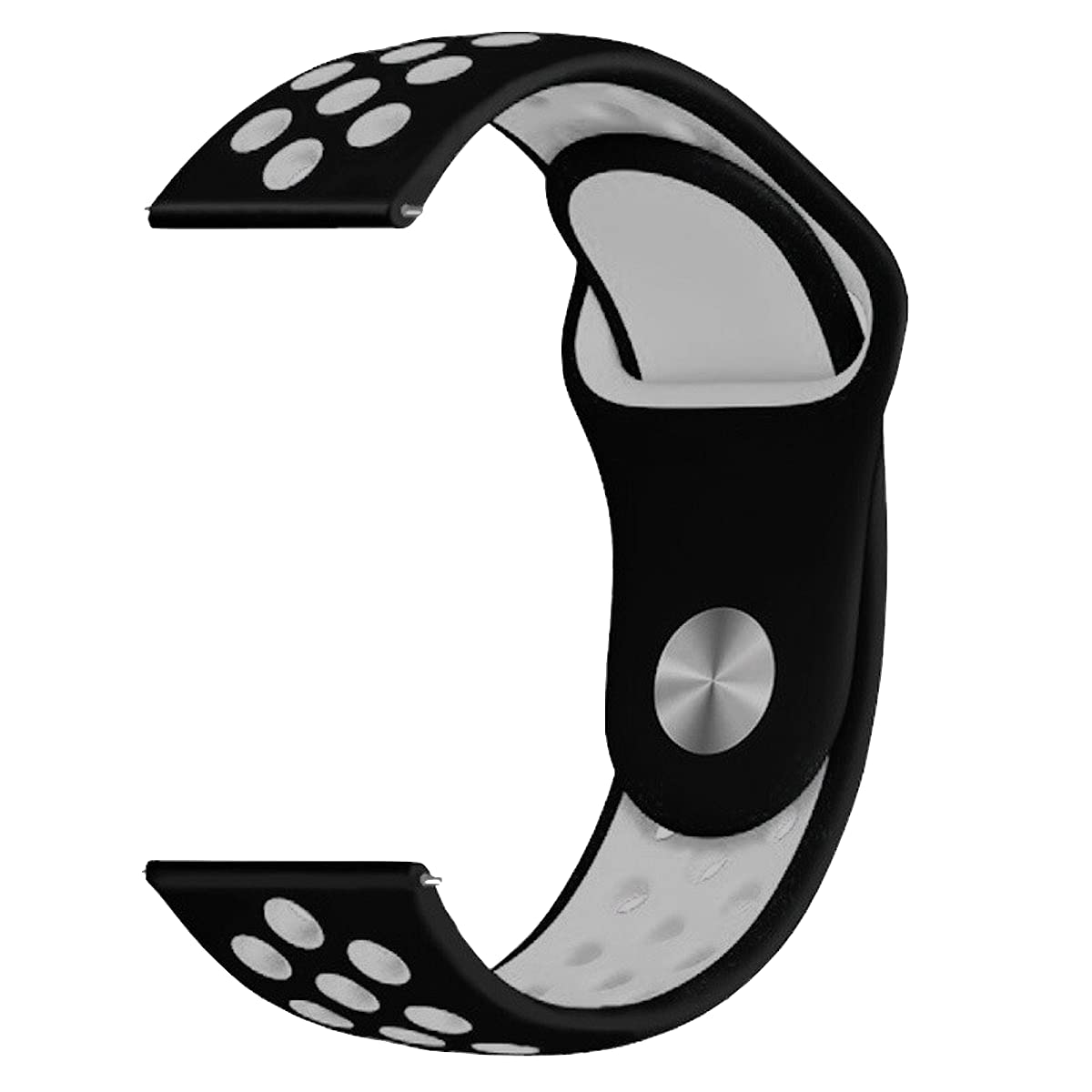 YODI Casual Watch Strap Classic Accessories Belt Band 22mm for Noise Colorfit Pulse Grand Smartwatch Sport Look Dual Color Dot Straps (Black-Grey)