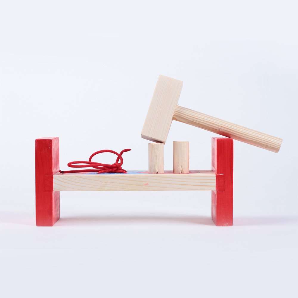 Skillofun Wooden Cobbler S Bench for 2+ Year Old Kids | Montessori Toys for 2+ Year Old | Kids Toys for Motor Skills Development | Gifts for Boys | Hammer Toy 4