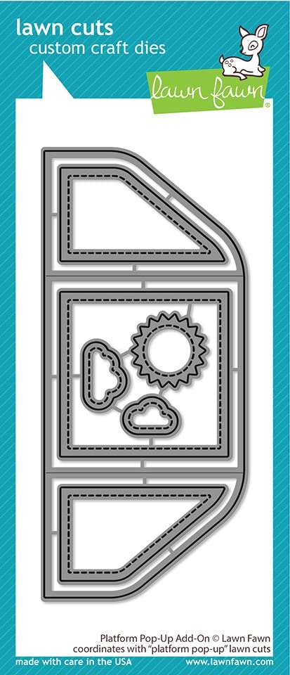 Lawn Fawn Platform Pop-Up Interactive Die and Add-on Die (LF2792 LF2793) Plus 1 Die Storage Envelope, Bundle of 3 Items 4